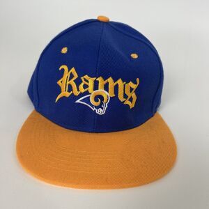 Rams NFL Snapback Hat Blue Gold Flatbill Embroidered Logo Football Cap